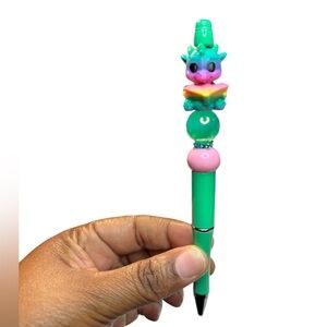 Handmade Purple and Green Reading Dragon Pen